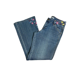 Tommy Hilfiger Women's Embroidered Flare‎ Light Blue Denim Jeans 8